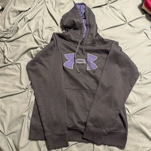 Under Armour Charcoal Hoodie with Lavender Logo